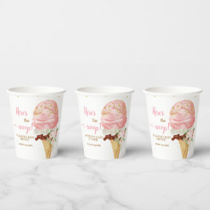 Rosa Eiscreme-Baby-Party  Pappbecher