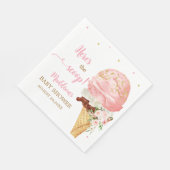 Rosa Eiscreme-Baby-Party  Serviette (Ecke)