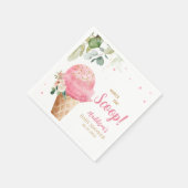 Rosa Eiscreme-Baby-Party  Serviette (Ecke)