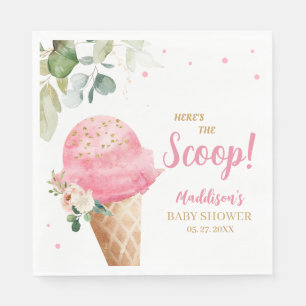 Rosa Eiscreme-Baby-Party  Serviette