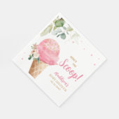 Rosa Eiscreme-Baby-Party  Serviette (Ecke)