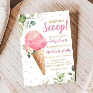 Rosa Eiscreme-Baby-Shower-Einladung Einladung