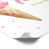 Rosa Eiscreme-Baby-Shower-Essensschild Poster (Ecke)