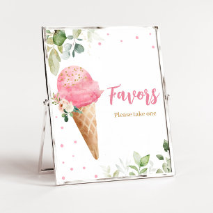 Rosa Eiscreme-Baby-Shower-Gastgeschenke-Schild Poster