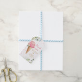Rosa Eiscreme-Babyshower-Anhänger Geschenkanhänger (Mit Garn)