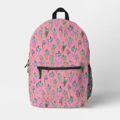 Rosa Eiscreme Bedruckter Rucksack (Vorderseite)