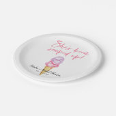 Rosa Eiscreme-Brautparty Pappteller (Schrägansicht)