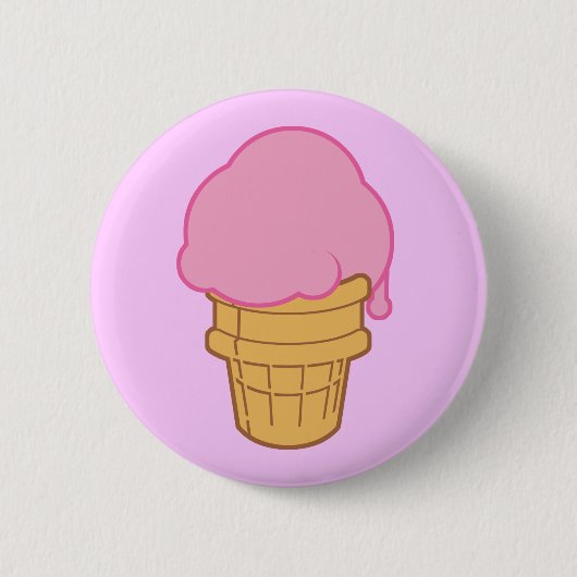 Rosa Eiscreme Button (Vorderseite)