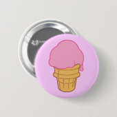 Rosa Eiscreme Button (Vorne & Hinten)