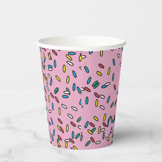 Rosa Eiscreme farbenfrohe Sprinklen Pappbecher (Rechts)