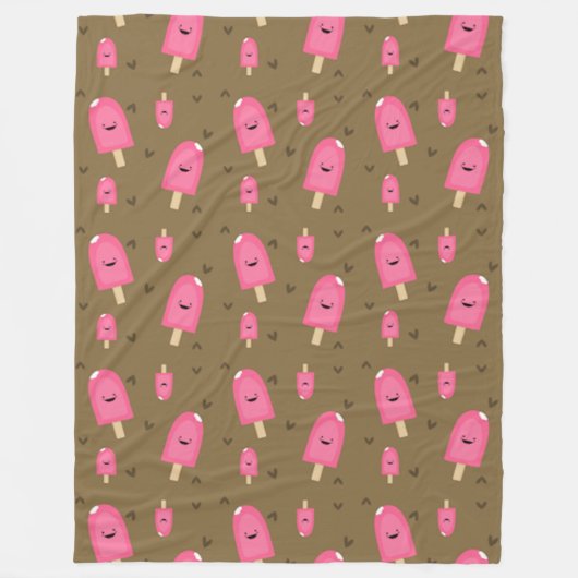 Rosa Eiscreme Fleecedecke (Vorderseite)