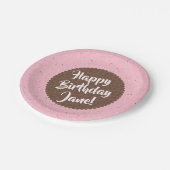 Rosa Eiscreme Geburtstag Pappteller (Schrägansicht)