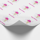 Rosa Eiscreme Geschenkpapier (Ecke)