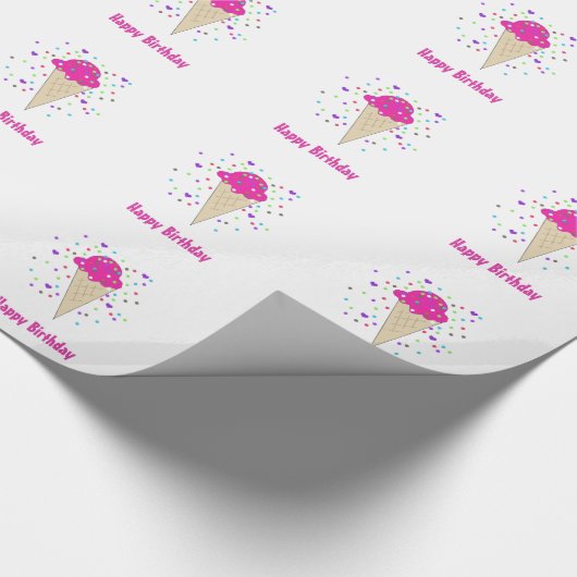 Rosa Eiscreme Geschenkpapier (Ecke)