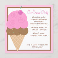 Rosa Eiscreme-Kegel-Kindergeburtstag-Party
