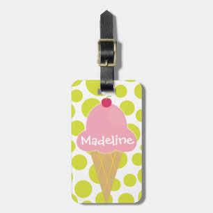 Rosa Eiscreme-Kegel-personalisierter Gepäck-Umbau Gepäckanhänger