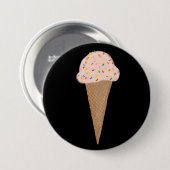 Rosa Eiscreme Kone Farbige Stifte Kunst Button (Vorne & Hinten)