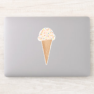 Rosa Eiscreme Kone mit Sprinkles Illustration Aufkleber
