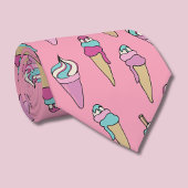 Rosa Eiscreme-Kronmuster Krawatte