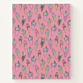 Rosa Eiscreme-Kronmuster Notizblock (Rückseite)