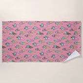 Rosa Eiscreme-Kronmuster Strandtuch (Vorderseite)