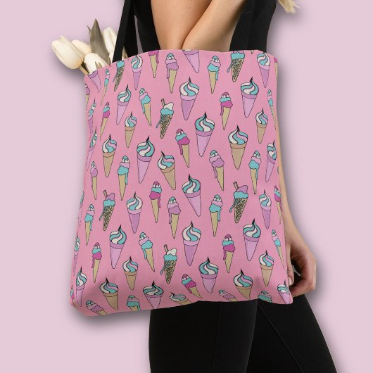 Rosa Eiscreme-Kronmuster Tasche
