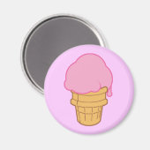 Rosa Eiscreme Magnet (Vorderseite/Rückseite)
