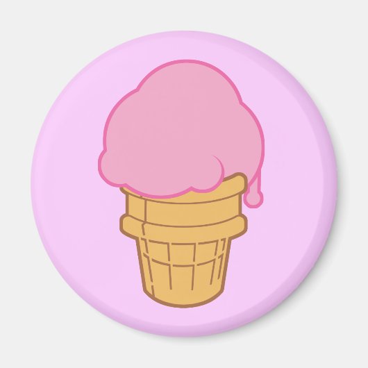 Rosa Eiscreme Magnet (Vorne)