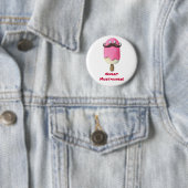 Rosa Eiscreme mit den Schnurrbärten Button (Beispiel)
