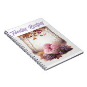 Rosa Eiscreme mit Lilac Blume Feinschmecker Rezept Notizblock (Rechte Seite)