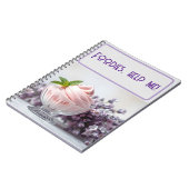 Rosa Eiscreme mit Lilac-Blume und grüner Minze Notizblock (Linke Seite)