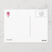 Rosa Eiscreme mit Mustaches Postkarte (Rückseite)