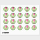 Rosa Eiscreme mit Mustaches Runder Aufkleber (Blatt)