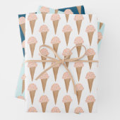 Rosa Eiscreme mit Sprinklen Moderne Niedliche Geschenkpapier Set (Beispiel)