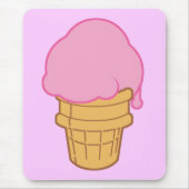 Rosa Eiscreme Mousepad (Vorne)