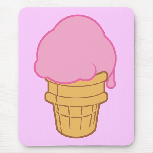 Rosa Eiscreme Mousepad (Vorne)