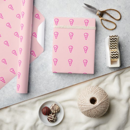 Rosa Eiscreme-Muster Geschenkpapier (Kunsthandwerk)
