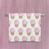 Rosa Eiscreme Muster Mit Monogramm Küchentücher