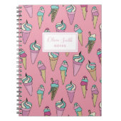 Rosa Eiscreme Personalisiert Notizblock (Vorderseite)