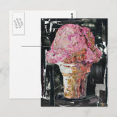 Rosa Eiscreme Postkarte (Vorne/Hinten)