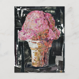 Rosa Eiscreme Postkarte