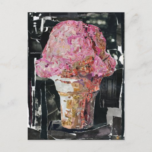Rosa Eiscreme Postkarte (Vorderseite)