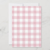 Rosa Eiscreme-Schleife-Gingham-Brautparty Einladung (Rückseite)