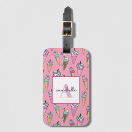 Rosa Eiscreme Sommer Kone Gepäckanhänger