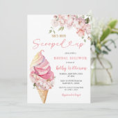 Rosa Eiscreme Sommer Scooper Brautparty Einladung (Stehend Vorderseite)