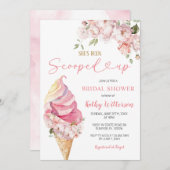Rosa Eiscreme Sommer Scooper Brautparty Einladung (Vorne/Hinten)
