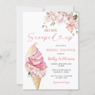 Rosa Eiscreme Sommer Scooper Brautparty Einladung