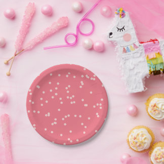 Rosa Eiscreme Sparkler Girl 1. Geburtstag Party Pappteller