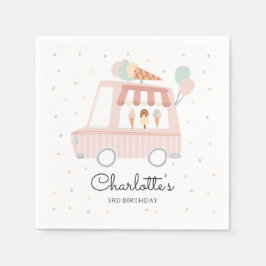 Rosa Eiscreme Truck Geburtstagsparty Dekorationen Serviette