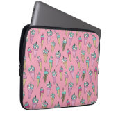 Rosa Eiscreme-Waffelmuster Laptopschutzhülle (Vorne Rechts)